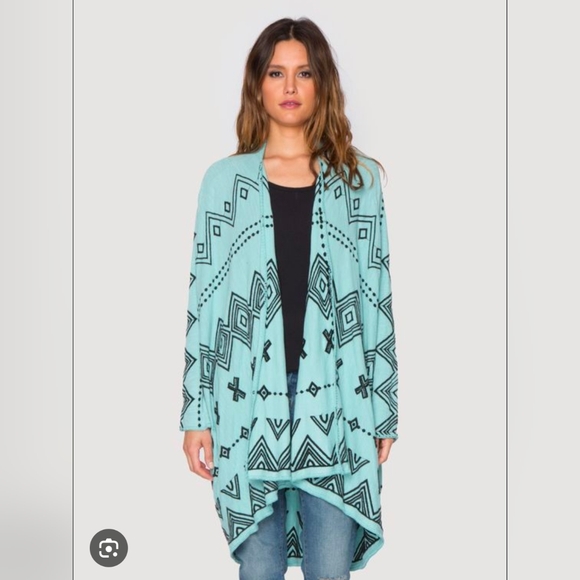 Biya Sweaters - Embroidered JOHNNY WAS Cardigan BIYA GENOA WRAP Knit Open Jacket size S Small